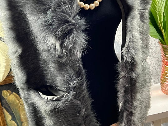 Gray Shawl With Pocket Faux Fur Shawl Luxe Warmth Meets Practicality