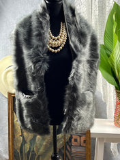 Gray Shawl With Pocket Faux Fur Shawl Luxe Warmth Meets Practicality