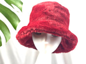 Burgundy Winter Faux Fur Furry Bucket Hat Fluffy Fuzzy Warm Hat Plush Fisherman Hat Soft Cozy Faux Fur Hat Many Colors Available