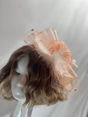 Orange Handmade Fascinator – Elegant Timeless Headpiece Tea Hat Wedding Fascinator Church Hat Birthday Fascinator Hat Mini Hat