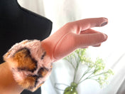 Rose PINK Faux Fur GLOVES  Plush Faux Fur Trim Gloves – Softness and Style Combined