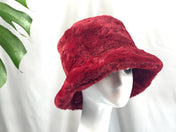 Burgundy Winter Faux Fur Furry Bucket Hat Fluffy Fuzzy Warm Hat Plush Fisherman Hat Soft Cozy Faux Fur Hat Many Colors Available