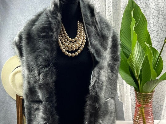 Gray Shawl With Pocket Faux Fur Shawl Luxe Warmth Meets Practicality