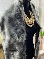 Gray Shawl With Pocket Faux Fur Shawl Luxe Warmth Meets Practicality