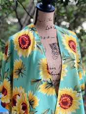 Sunflowers blouse, Sunflowers kimono Beachwear Resort Coverup Cruise wear summer Summer wear beach coverup