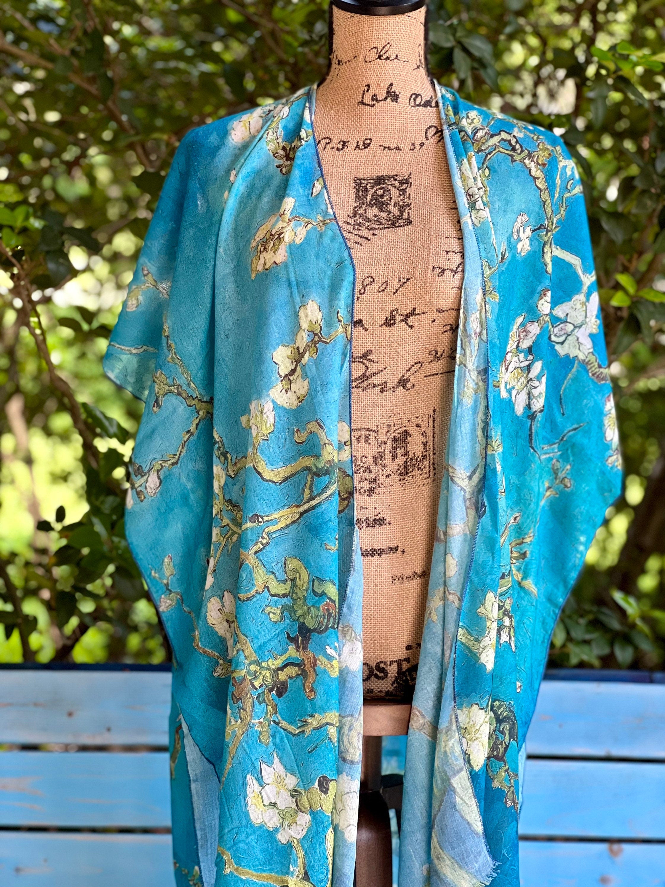 Almond Blossom Kimono Van Gogh Gift Kimono blouse Summer kimono Resort cruise kimono lightweight kimono Beach coverup Art Lover Kimono