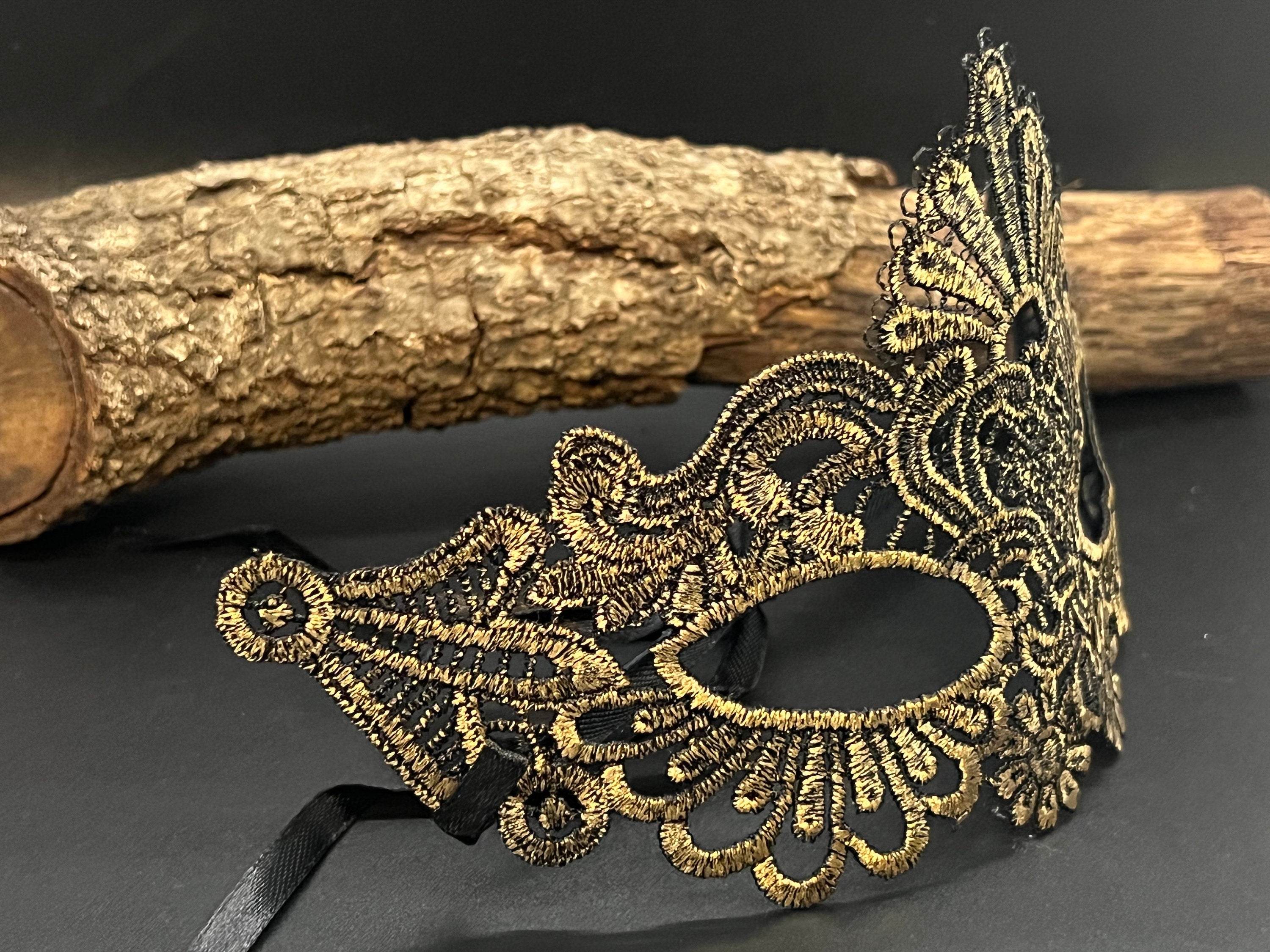 Gold Floral Lace Eye Mask. Masquerade Ball Dance Party Mask. Wedding mask. Prom mask. Party eye mask