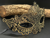 Gold Floral Lace Eye Mask. Masquerade Ball Dance Party Mask. Wedding mask. Prom mask. Party eye mask