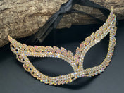 Gorgeous AB Rhinestone Crystal Mardi Gras Mask. Masquerade Ball Dance Party Mask. Wedding crystal mask. Prom crystal mask. Party eye mask