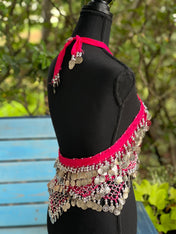 HOT PINK Tassel Hip Scarf, Belly Dance Belt Performance Skirt Bra. Belly Dance Hip Scarf Skirt Waist Chance Dance Belt Festival Clothing