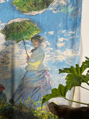 Woman with a Parasol – Madame Monet and Her Son By Monet scarf, 35" x72" shawl and wrap. Claude Monet art scarf Beach coverup shawl