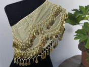 Light yellow Tassel Hip Scarf, Belly Dance Belt Performance Skirt. Belly Dance Hip Scarf Skirt Waist Chance Dance Belt Festival Clothing