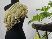 Light yellow Tassel Hip Scarf, Belly Dance Belt Performance Skirt. Belly Dance Hip Scarf Skirt Waist Chance Dance Belt Festival Clothing