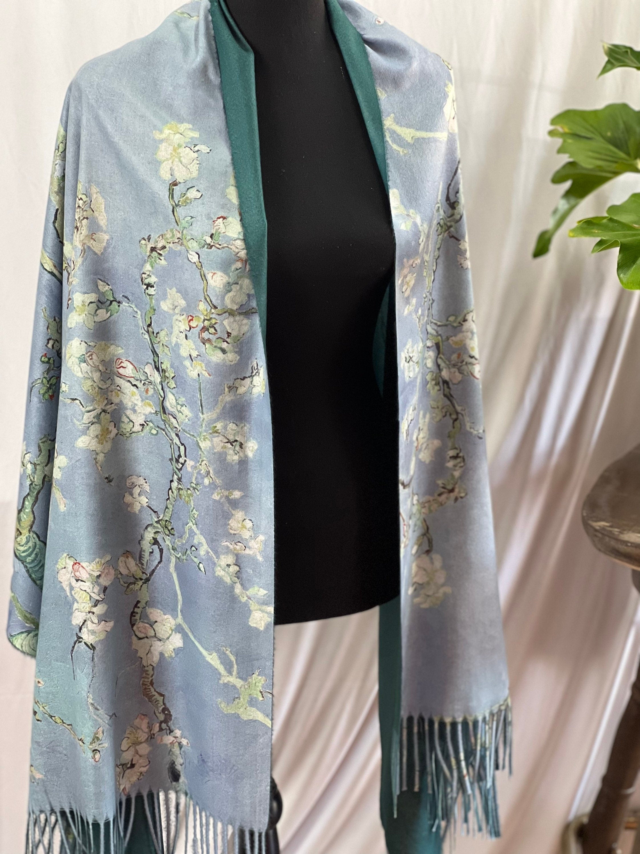 ALMOND BLOSSOM by Van Gogh Soft Cashmere-feel Tassel Ending Van Gogh Shawl Van Gogh Gift Classic Art Shawl Wrap Cozy Wrap Large Scarf