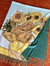 SUNFLOWERS painting by Van Gogh Soft Wool Winter Tassel Ending Van Gogh Shawl Van Gogh Gift Classic Art Shawl Wrap Cozy Wrap Large Scarf