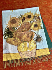 SUNFLOWERS painting by Van Gogh Soft Wool Winter Tassel Ending Van Gogh Shawl Van Gogh Gift Classic Art Shawl Wrap Cozy Wrap Large Scarf