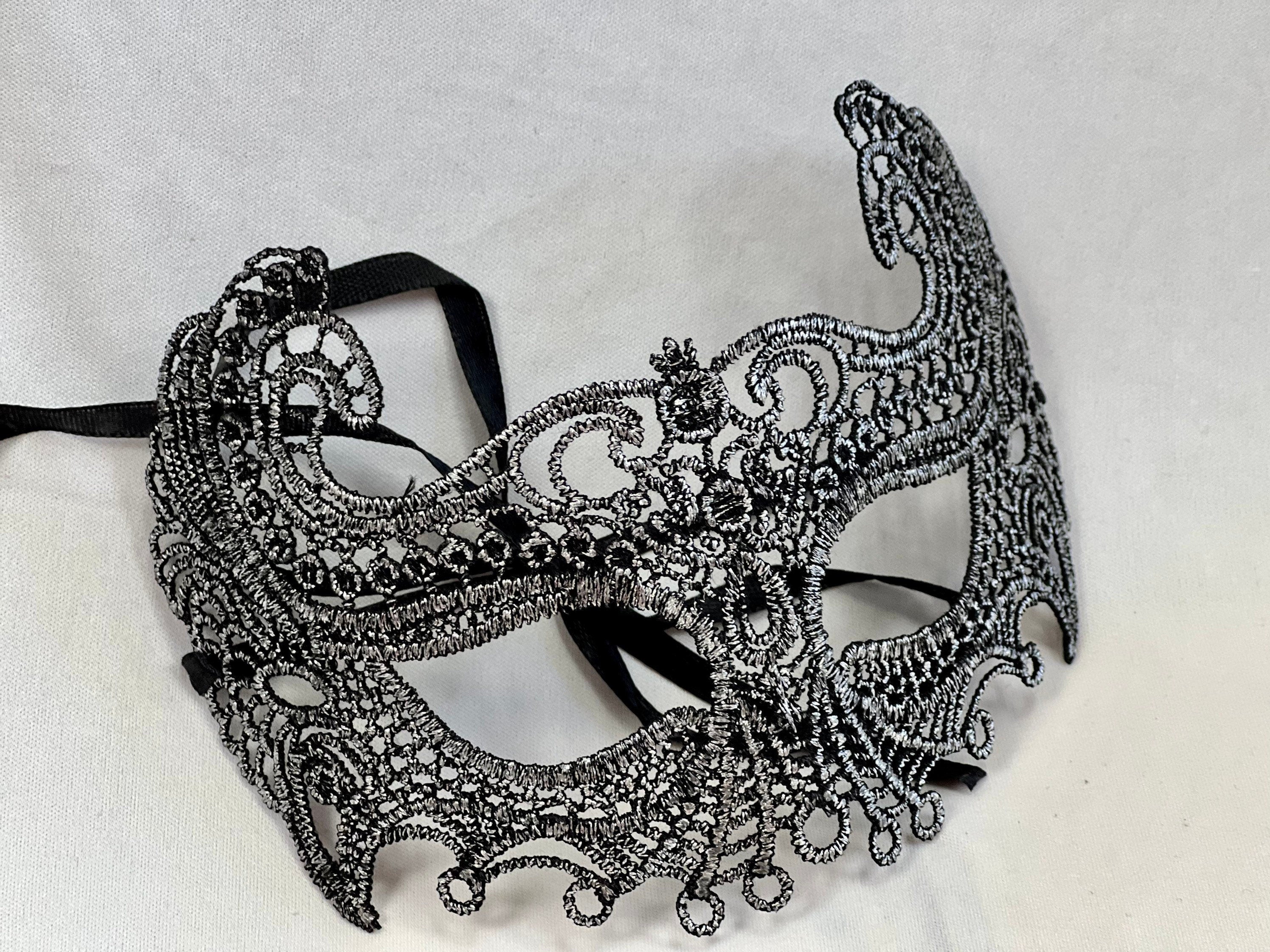 Silver Black Bat lace Eye Mask. Masquerade Ball Dance Party Mask. Wedding mask. Prom mask. Party eye mask