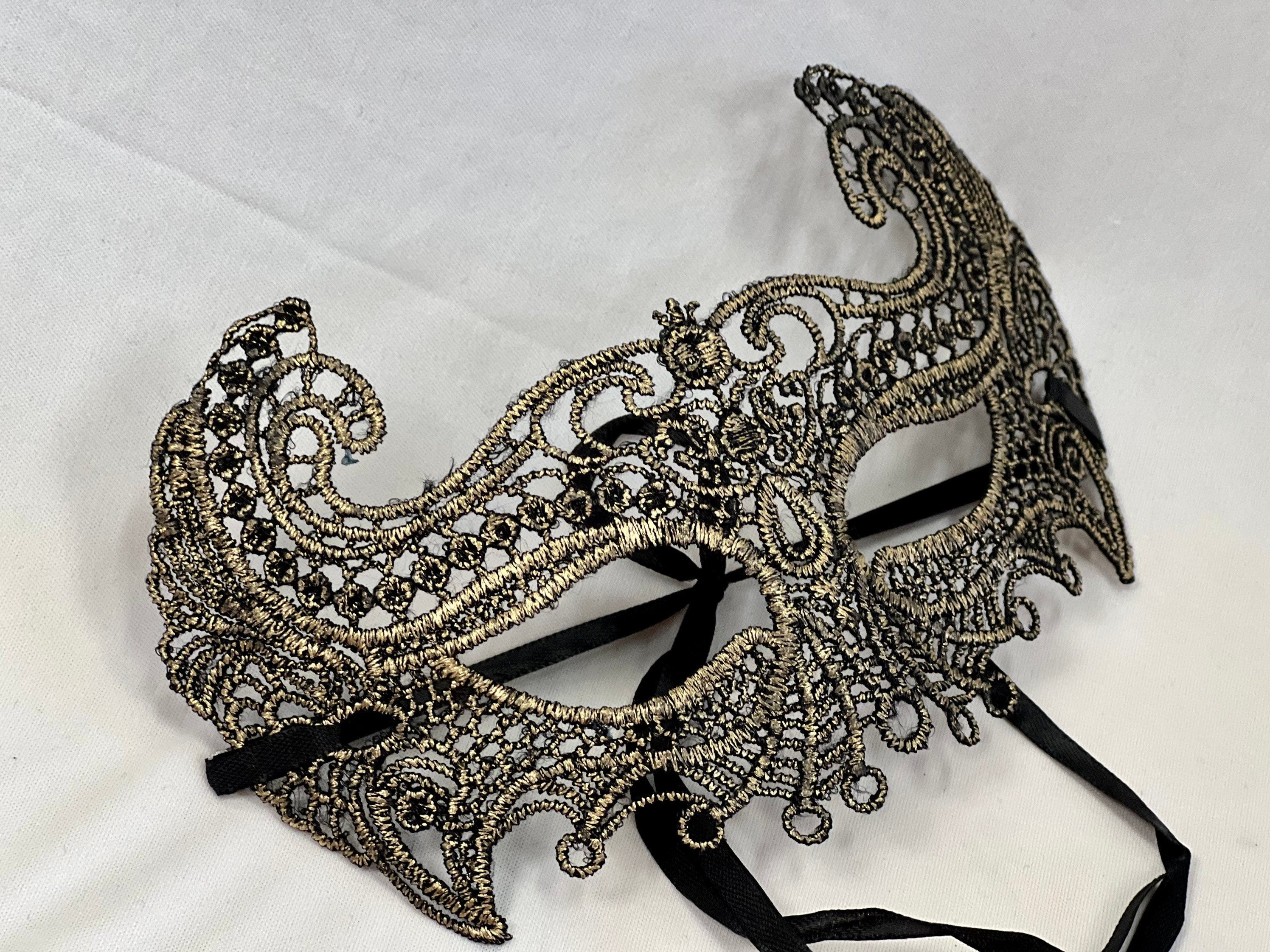 Gold Lace Bat Eye Mask. Masquerade Ball Dance Party Mask. Wedding mask. Prom mask. Party eye mask