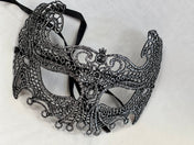 Silver Black Bat lace Eye Mask. Masquerade Ball Dance Party Mask. Wedding mask. Prom mask. Party eye mask