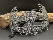 Silver Black Bat lace Eye Mask. Masquerade Ball Dance Party Mask. Wedding mask. Prom mask. Party eye mask