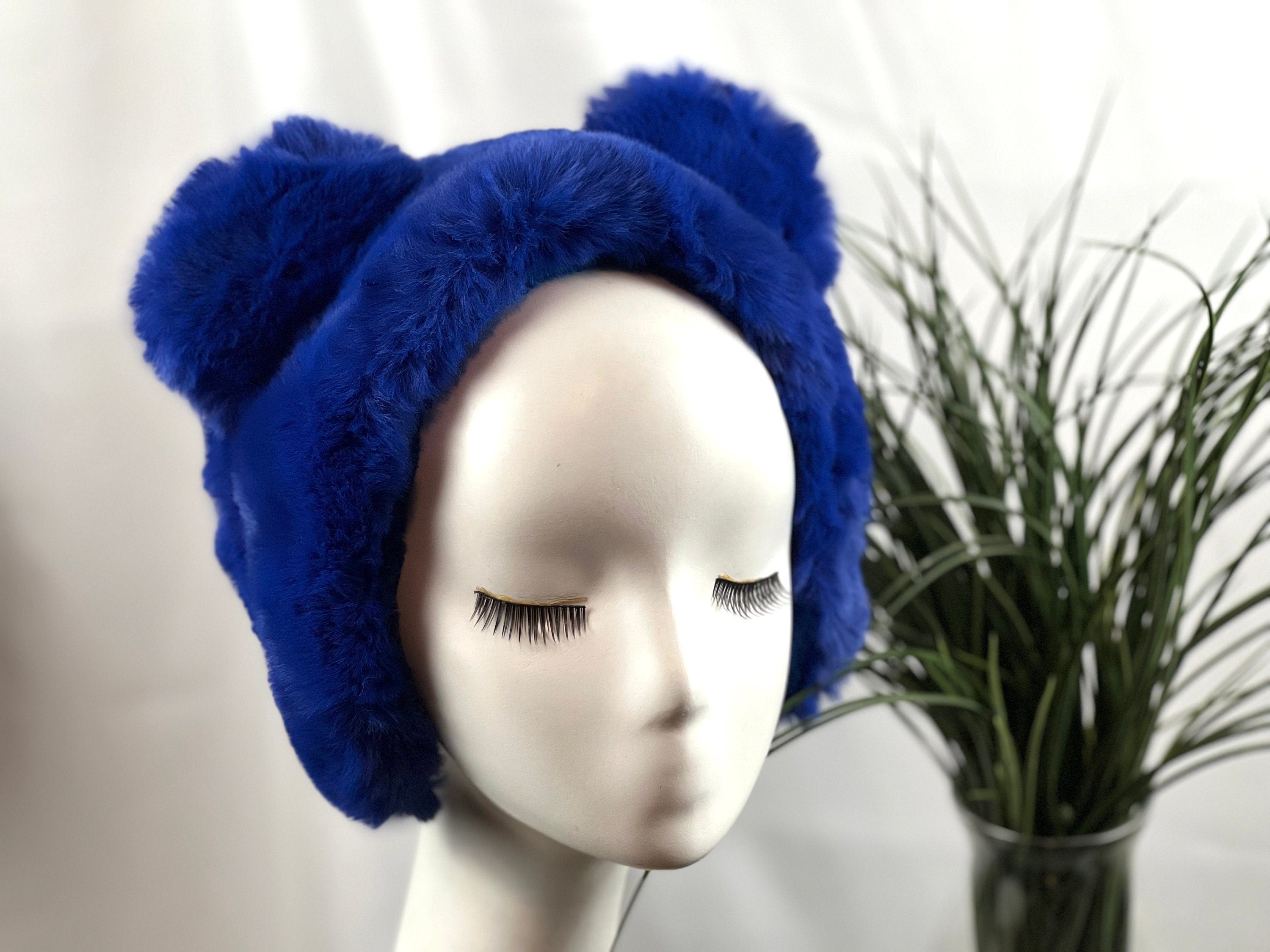 Royal Blue Winter Earmuff Soft Faux Fur