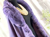 Chic Lavender Purple Faux Fur Cape Double Layer Faux Fur Luxurious Batwing Bridal Coat Evening Party Open Front Cardigan Faux Fur Poncho