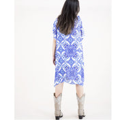 Azulejo Pattern Kaftan Summer Caftan Resort Dress Beach Coverup Relax Fit Dress Artful print Kaftan Stylish Fashion Dress Lightweight Caftan