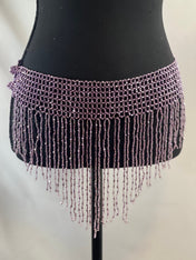 Lavender Purple Tassel Hip Scarf, Belly Dance Belt Performance Skirt. Belly Dance Hip Scarf Skirt Waist Chance Dance Belt Festival Clothing