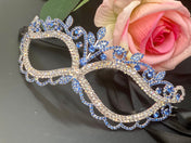 BLUE Crystal Mardi Gras Mask. Masquerade Ball Dance Party Mask. Wedding crystal mask. Prom crystal mask. Party eye mask