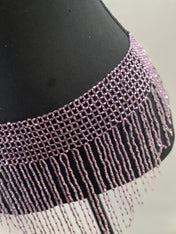 Lavender Purple Tassel Hip Scarf, Belly Dance Belt Performance Skirt. Belly Dance Hip Scarf Skirt Waist Chance Dance Belt Festival Clothing