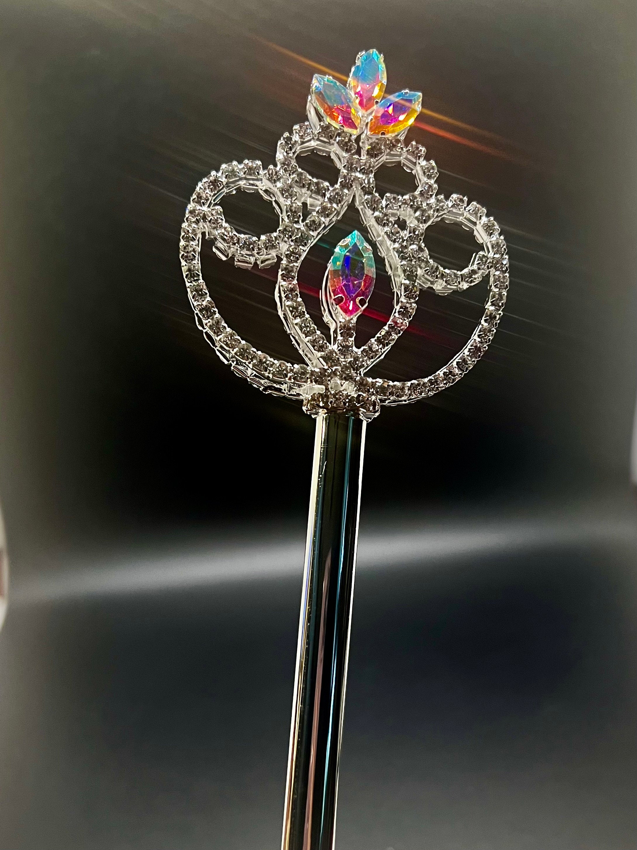 Rhinestone Wand scepter 19 inches Princess wand Princess Queen Costume Scepter Prom wand Princess wand Halloween Wand