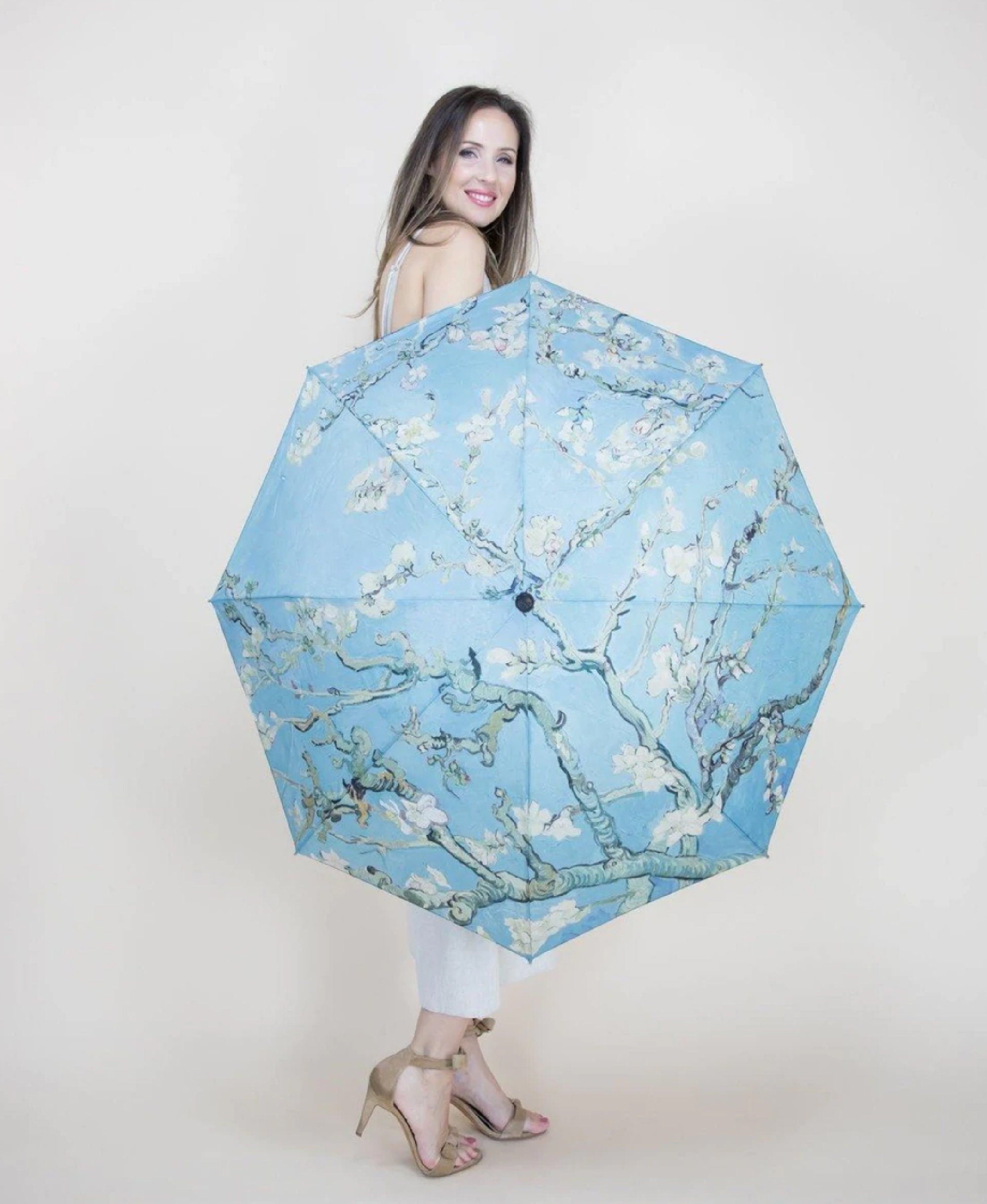 Almond Blossom Umbrella by Van Gogh Artworks Print Umbrella. Van Gogh umbrella. Art print umbrella. Summer rain umbrella. Gift art umbrella