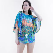 Irises by Van Gogh Loose Fit Batwing Top: A Floral Masterpiece Adorns this Effortlessly Stylish and Comfortable Fashion Statement