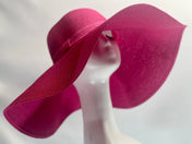 FUCHSIA PINK Stylish and Trendy Summer Hat Oversize Straw Hat Large Beach Hat Extra Wide Brim Hat 21" Wide Sun Hat Wedding Hat Bride Hat