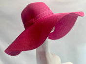 FUCHSIA PINK Stylish and Trendy Summer Hat Oversize Straw Hat Large Beach Hat Extra Wide Brim Hat 21" Wide Sun Hat Wedding Hat Bride Hat