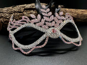 ROSE PINK Crystal Mardi Gras Mask. Masquerade Ball Dance Party Mask. Wedding crystal mask. Prom crystal mask. Party eye mask