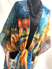 Les Jardin by Van Gogh blouse,  Van Gogh kimono, Summer wrap Summer wear beach coverup