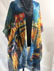 Les Jardin by Van Gogh blouse,  Van Gogh kimono, Summer wrap Summer wear beach coverup