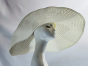 IVORY WHITE Stylish and Trendy Summer Hat Oversize Straw Hat Large Beach Hat Extra Wide Brim Hat 26" Wide Sun Hat Wedding Hat Bride Hat