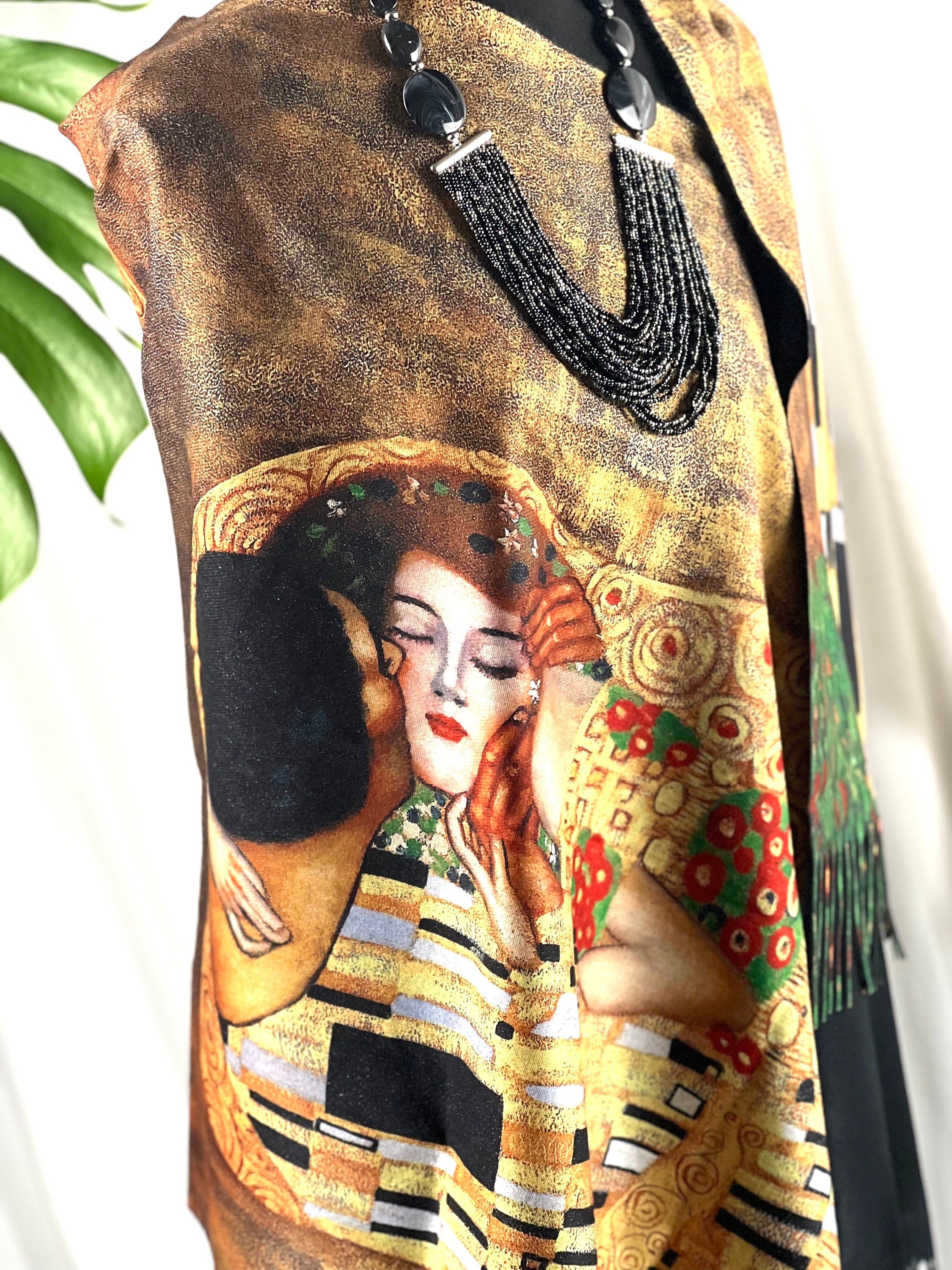 The KISS Classic Artwork Printed on Scarf Soft Cashmere-feel Tassel Ending Shawl Famous Classic Gift Classic Art Shawl Wrap Cozy Wrap