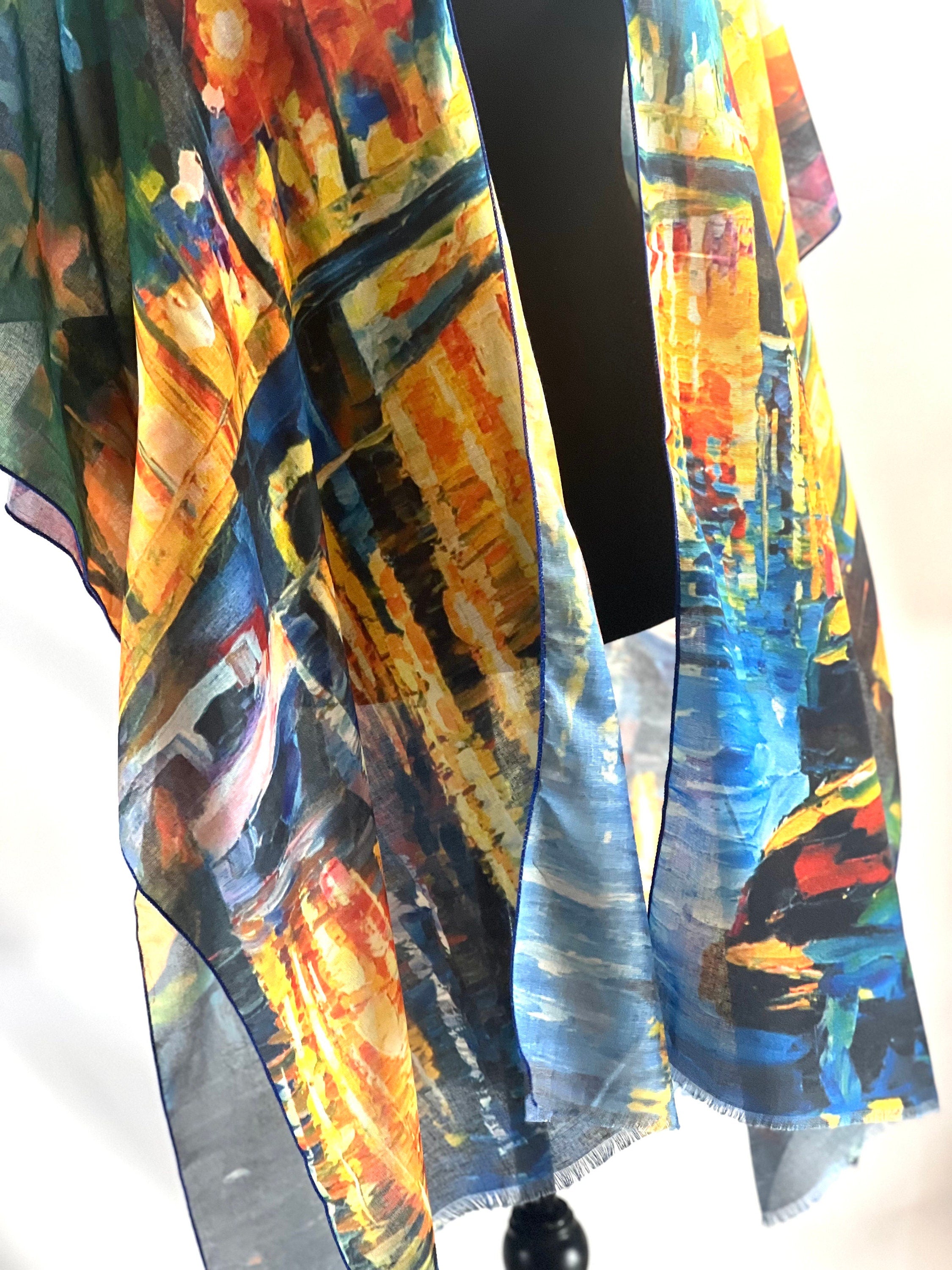 Les Jardin by Van Gogh blouse,  Van Gogh kimono, Summer wrap Summer wear beach coverup