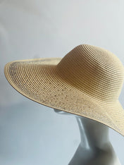 Sparkle Rhinestones Decor Tan Floppy Wedding Hat Bride Hat Summer Hat Oversize Straw Hat Large Beach Hat Extra Wide Brim Hat 20"