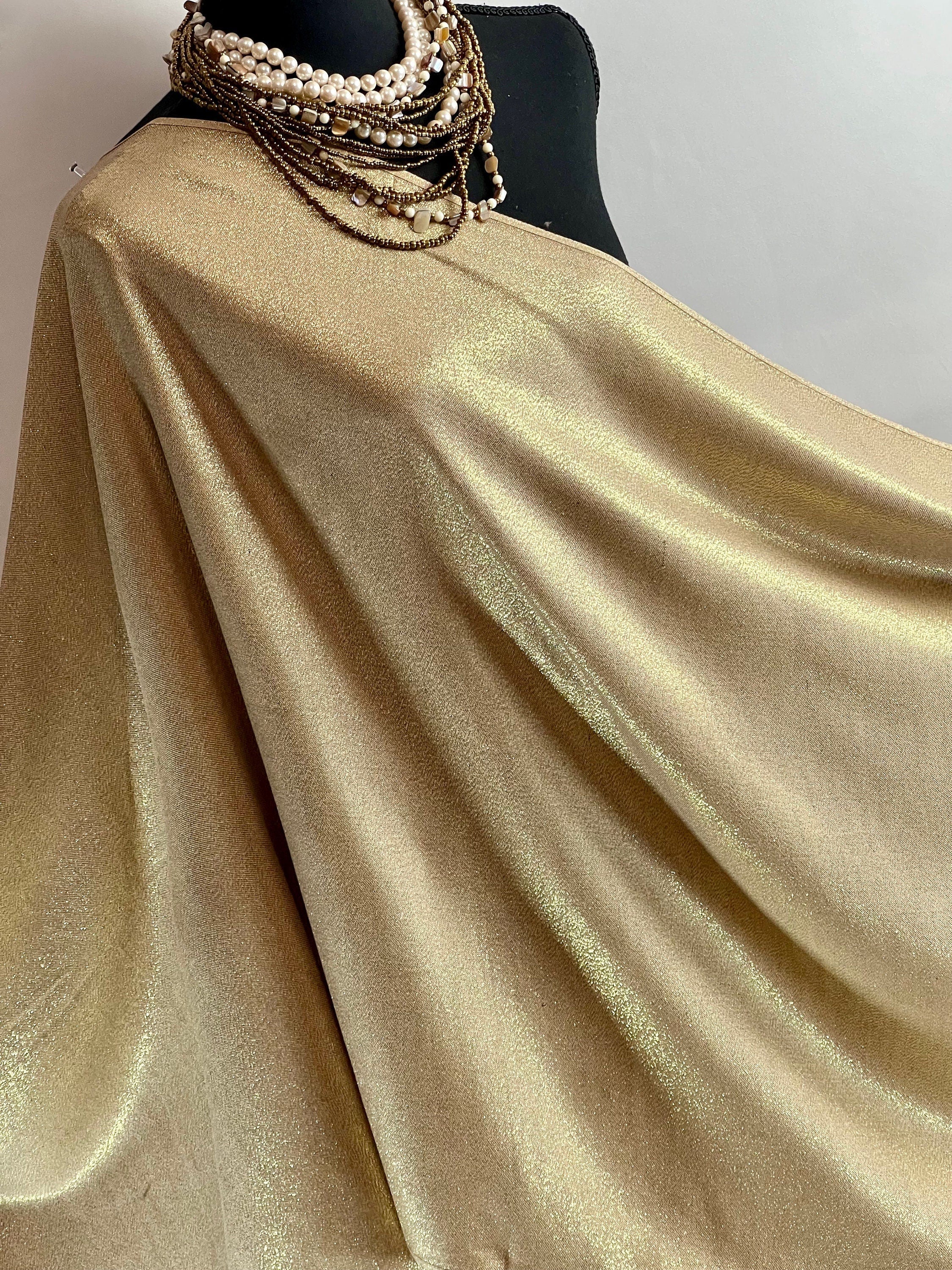 Gold Glitter Shimmer Double sides Light Gold Scarf Headscarf Soft warmth Viscose shawl Evening scarf