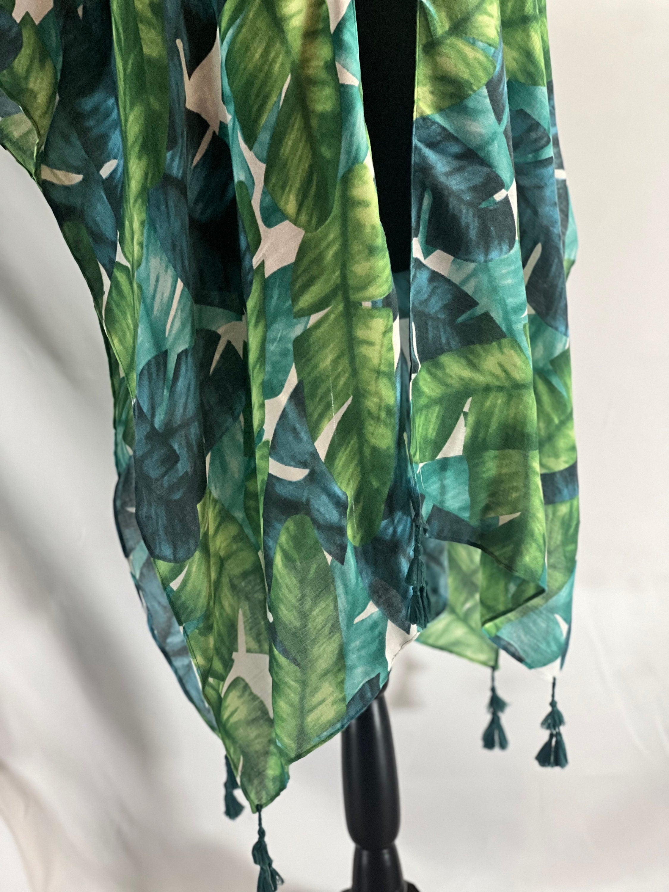 Banana Leaf Print blouse Summer kimono Resort cruise kimono lightweight kimono Beach coverup Art Lover Kimono Summer wear beach coverup