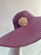 Lavender Purple Sun Hat Stylish Trendy Summer Hat Oversize Straw Hat Large Beach Hat Extra Wide Brim Hat 28" Wide Sun Hat