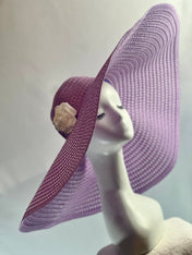 Lavender Purple Sun Hat Stylish Trendy Summer Hat Oversize Straw Hat Large Beach Hat Extra Wide Brim Hat 28" Wide Sun Hat