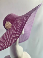 Lavender Purple Sun Hat Stylish Trendy Summer Hat Oversize Straw Hat Large Beach Hat Extra Wide Brim Hat 28" Wide Sun Hat